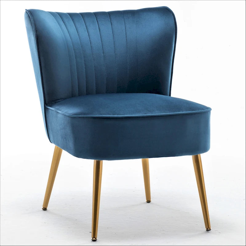 23.2 Fauteuil d'appoint large Mid-Century Modern en microfibre avec pieds en métal