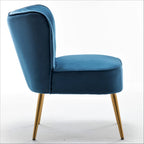23.2 Fauteuil d'appoint large Mid-Century Modern en microfibre avec pieds en métal