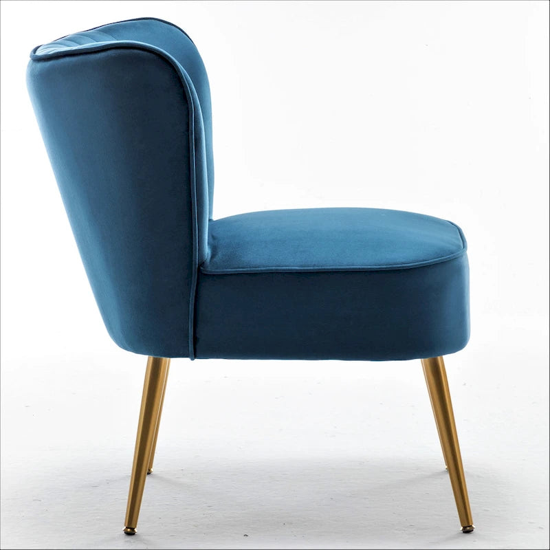 23.2 Fauteuil d'appoint large Mid-Century Modern en microfibre avec pieds en métal