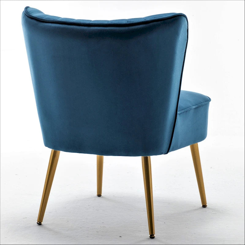 23.2 Fauteuil d'appoint large Mid-Century Modern en microfibre avec pieds en métal