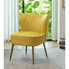 23.2 Fauteuil d'appoint large Mid-Century Modern en microfibre avec pieds en métal