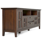 Meuble TV en bois massif de 72 po de largeur pour téléviseurs allant jusqu'à 80 po