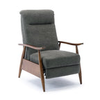 Fauteuil inclinable à dossier basculant avec accoudoirs en bois