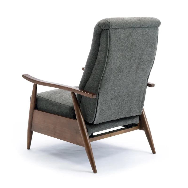 Fauteuil inclinable à dossier basculant avec accoudoirs en bois