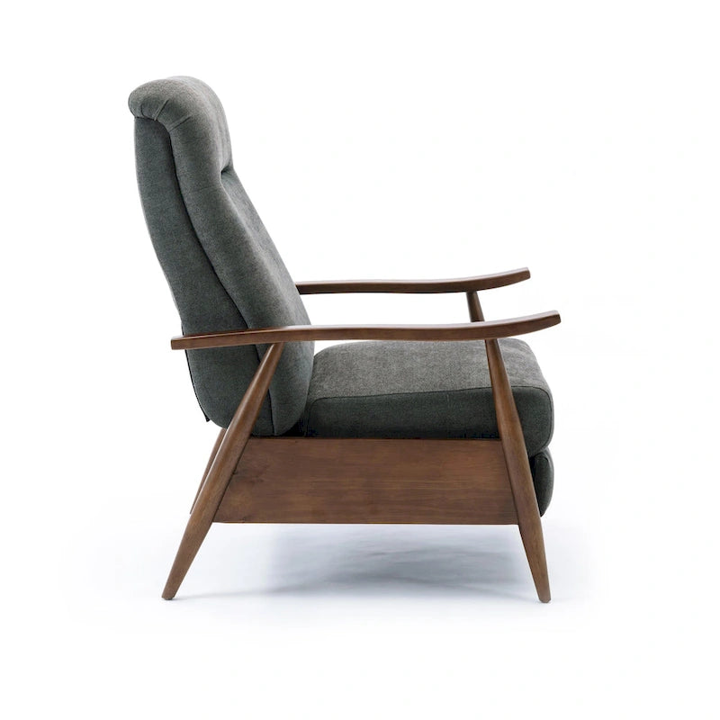 Fauteuil inclinable à dossier basculant avec accoudoirs en bois