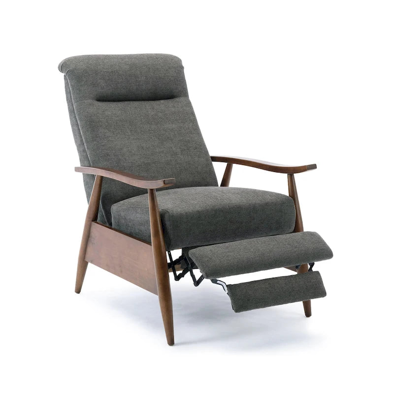Fauteuil inclinable à dossier basculant avec accoudoirs en bois
