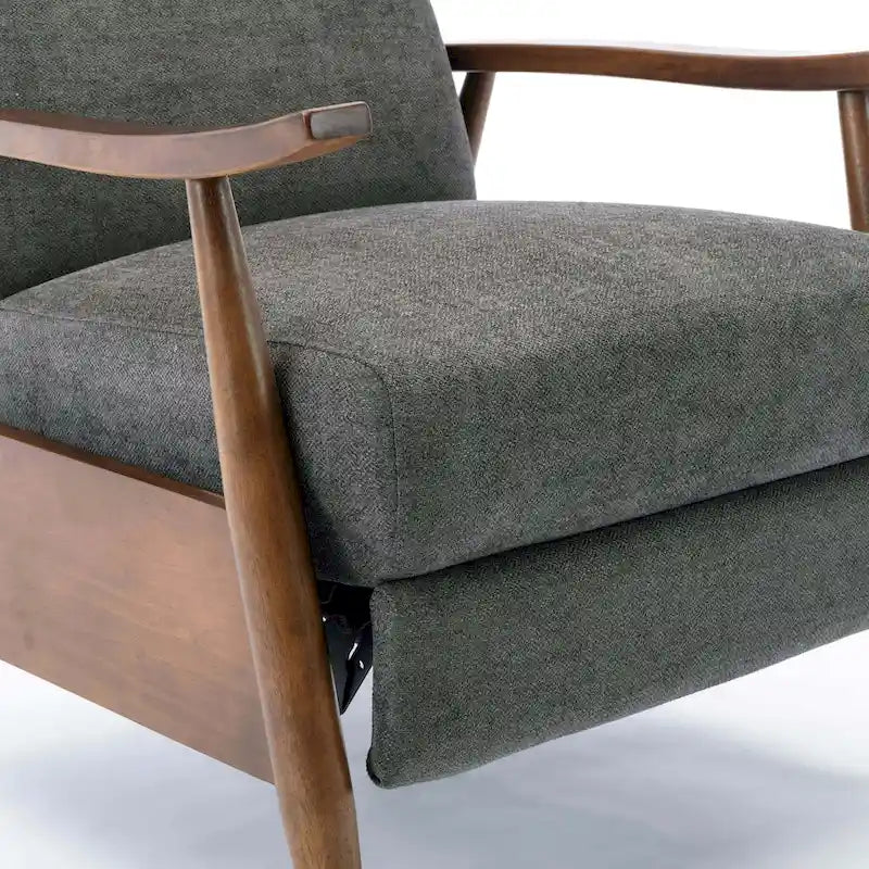 Fauteuil inclinable à dossier basculant avec accoudoirs en bois