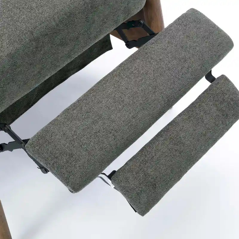 Fauteuil inclinable à dossier basculant avec accoudoirs en bois