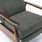 Fauteuil inclinable à dossier basculant avec accoudoirs en bois