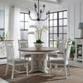 Ensemble de table à piédestal blanche 5 pièces