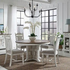 Ensemble de table à piédestal blanche 5 pièces