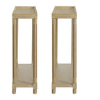 Tables d'appoint étroites, lot de 2, chêne vieilli