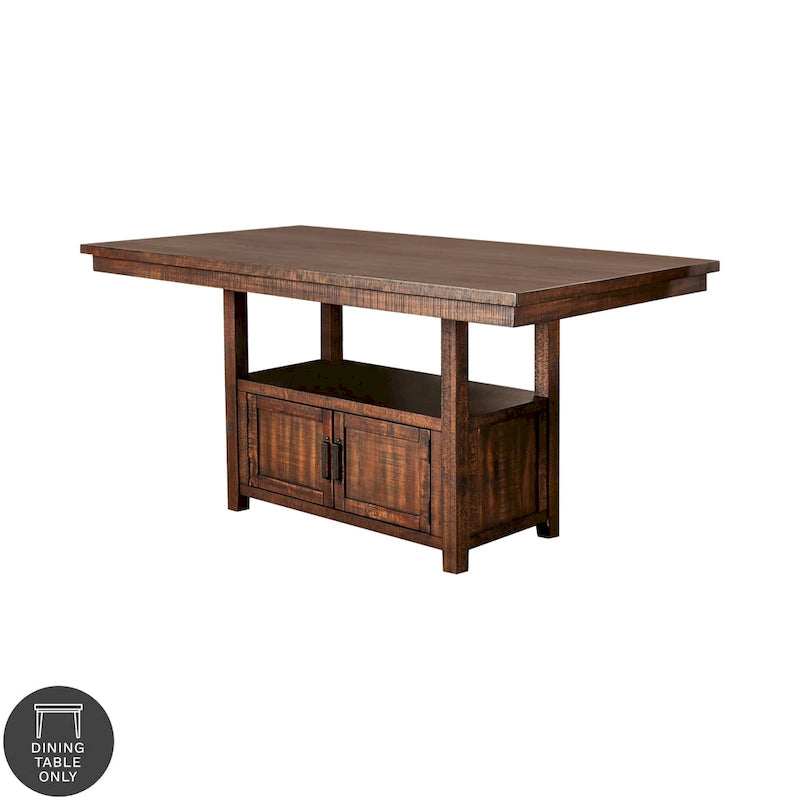 Table à hauteur de comptoir rustique en noyer de 75 pouces