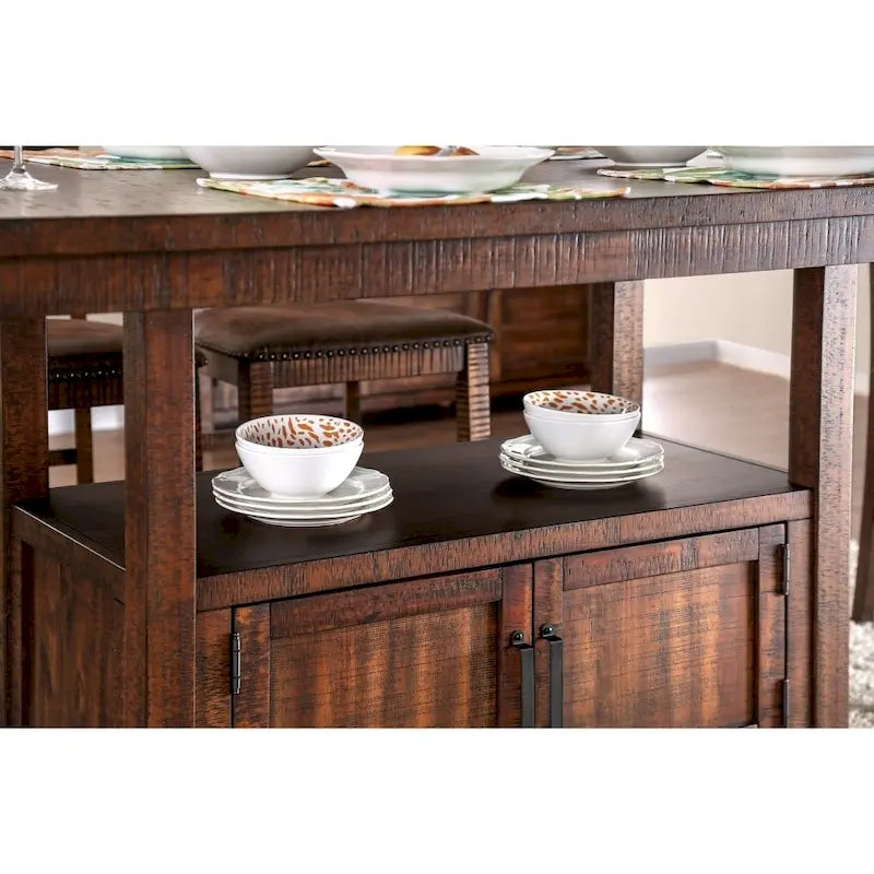 Table à hauteur de comptoir rustique en noyer de 75 pouces