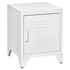 Table d'appoint industrielle, table basse avec porte de style casier et étagère réglable - 40x40x50 cm