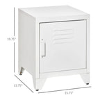 Table d'appoint industrielle, table basse avec porte de style casier et étagère réglable - 40x40x50 cm