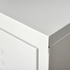Table d'appoint industrielle, table basse avec porte de style casier et étagère réglable - 40x40x50 cm