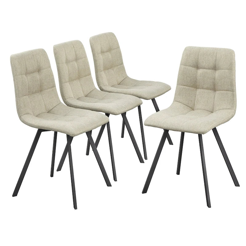 Chaises de salle à manger capitonnées (lot de 4)