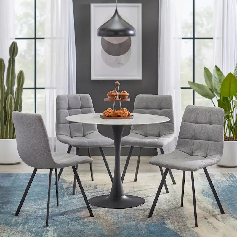 Chaises de salle à manger capitonnées (lot de 4)