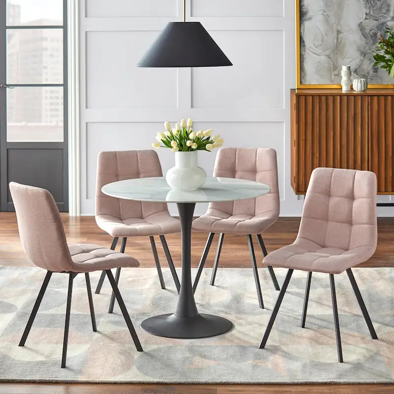 Chaises de salle à manger capitonnées (lot de 4)