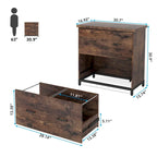 Classeur horizontal à 2 tiroirs pour bureau à domicile, format lettre