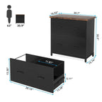 Classeur horizontal à 2 tiroirs pour bureau à domicile, format lettre