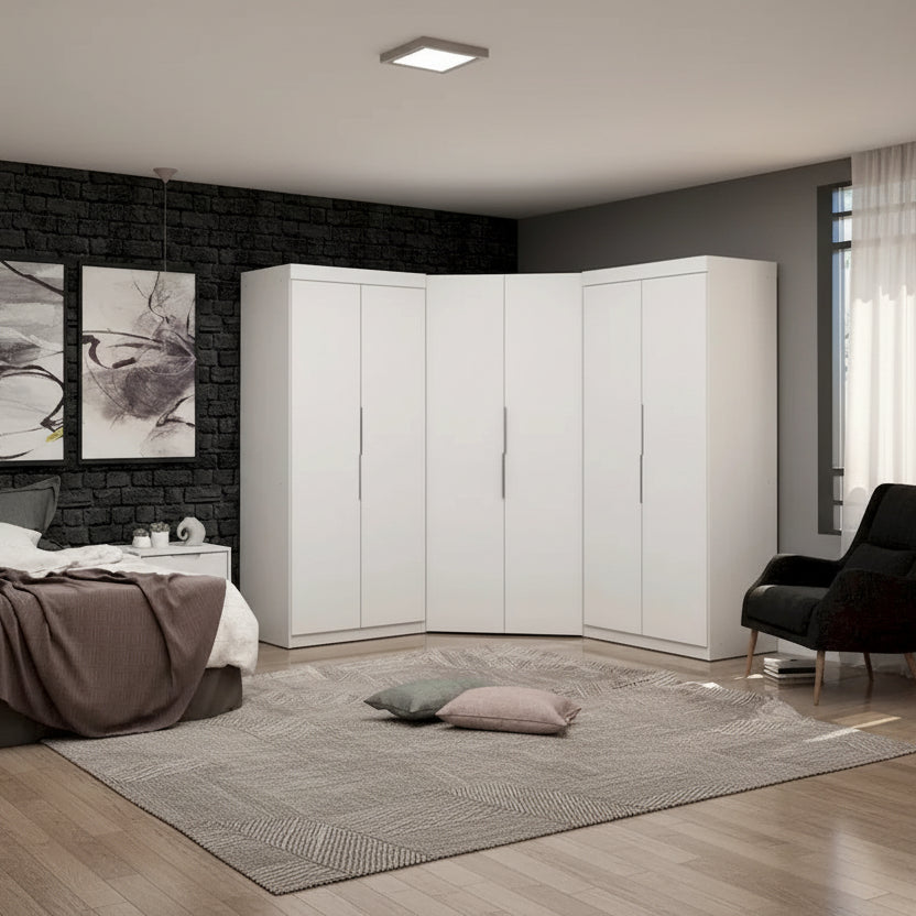 Mulberry Modern 3-sectional Wardrobe 4-drawer Corner Closet