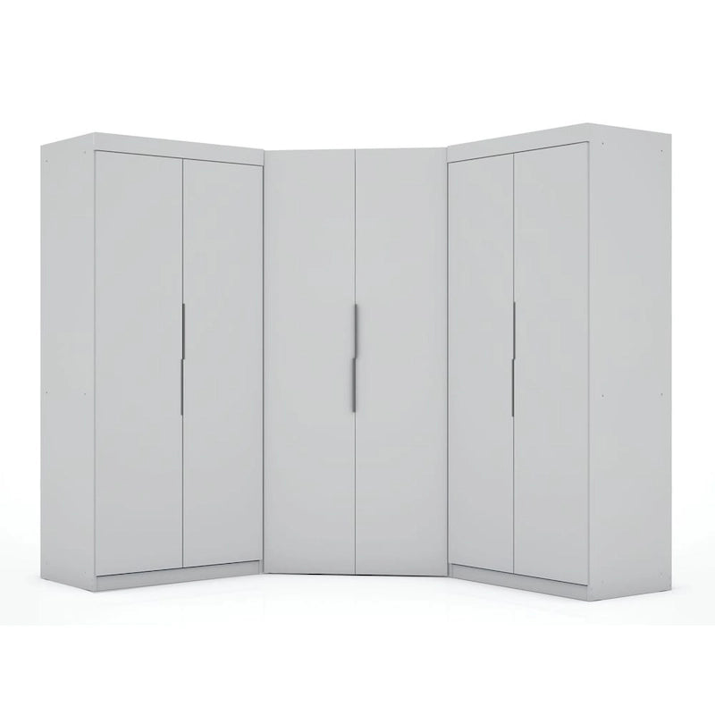 Armoire d'angle moderne 3 portes 4 tiroirs