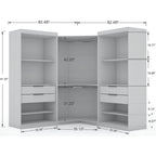 Armoire d'angle moderne 3 portes 4 tiroirs