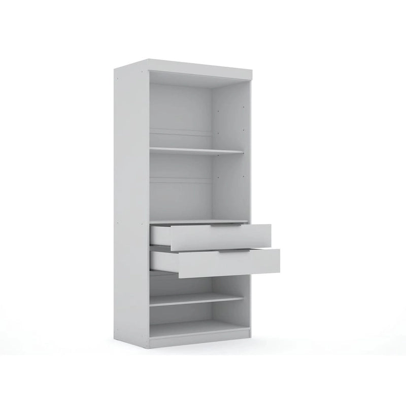 Armoire d'angle moderne 3 portes 4 tiroirs