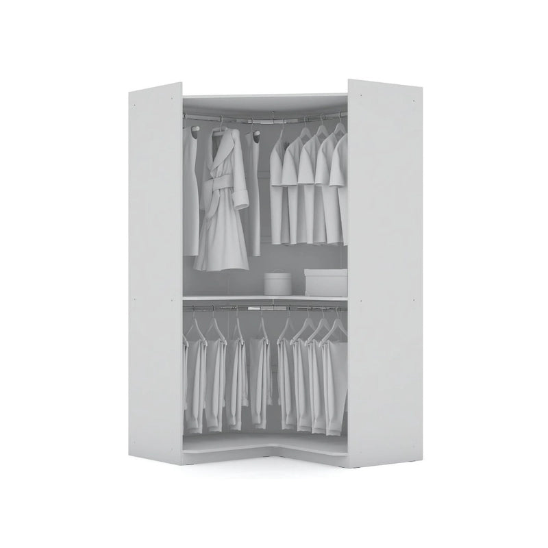 Armoire d'angle moderne 3 portes 4 tiroirs