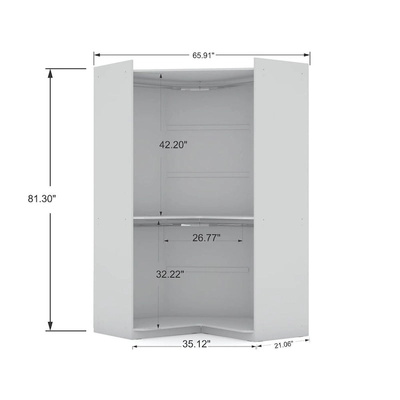 Armoire d'angle moderne 3 portes 4 tiroirs
