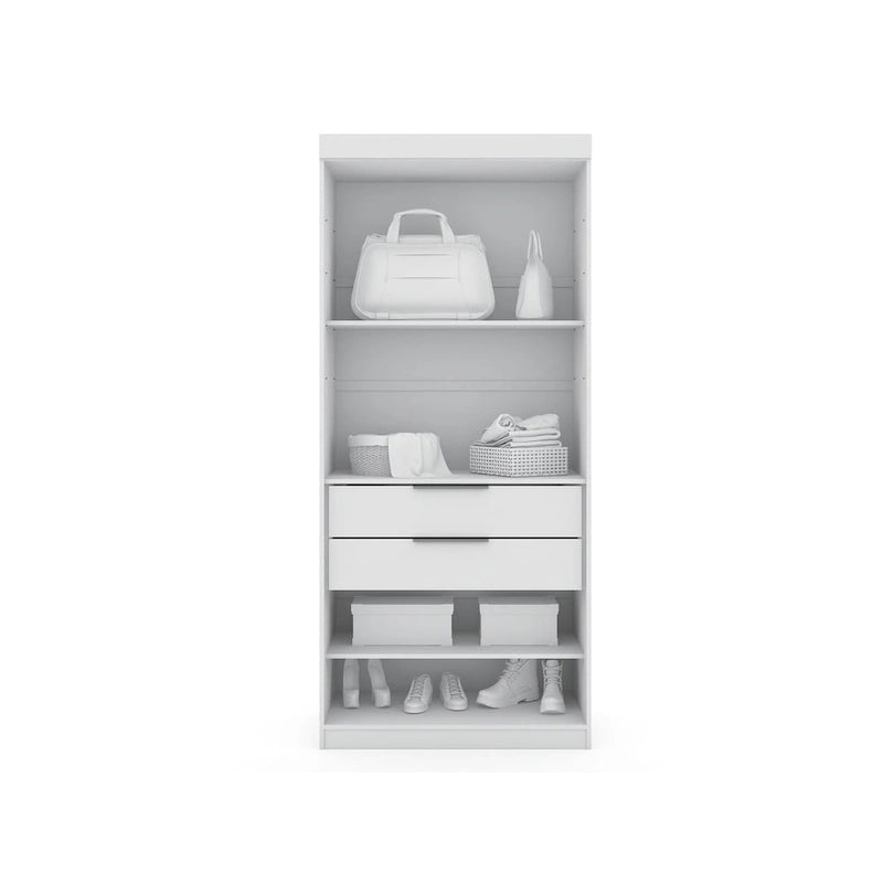 Armoire d'angle moderne 3 portes 4 tiroirs