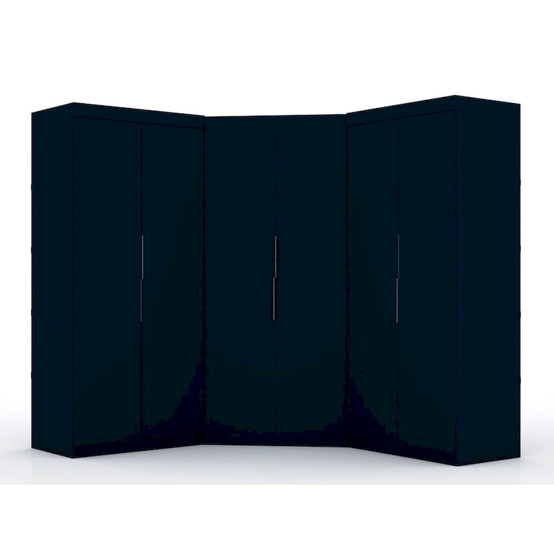 Armoire d'angle moderne 3 portes 4 tiroirs