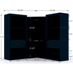 Armoire d'angle moderne 3 portes 4 tiroirs