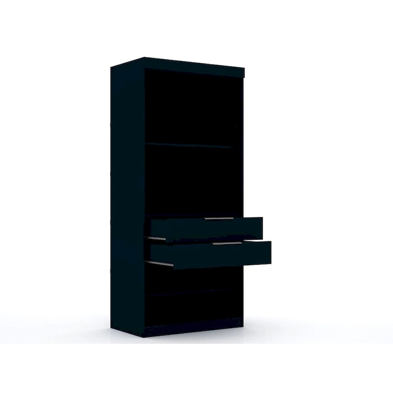 Armoire d'angle moderne 3 portes 4 tiroirs