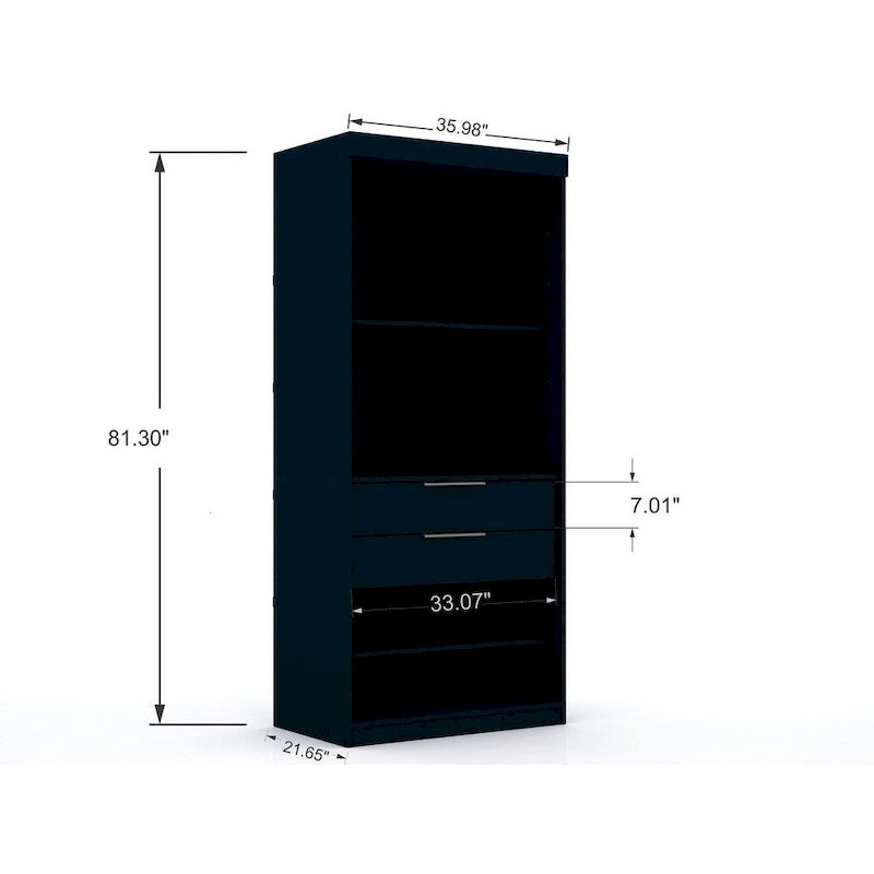 Armoire d'angle moderne 3 portes 4 tiroirs
