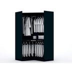 Armoire d'angle moderne 3 portes 4 tiroirs