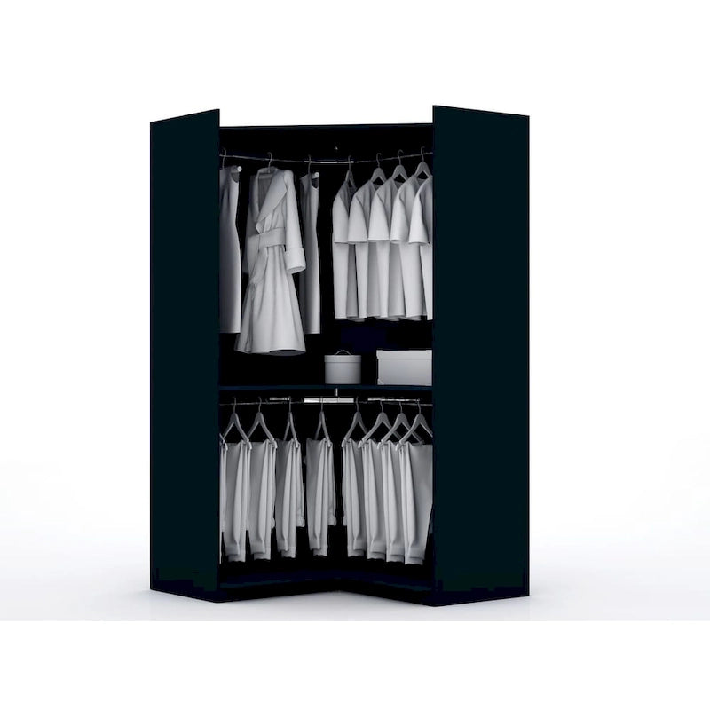Armoire d'angle moderne 3 portes 4 tiroirs