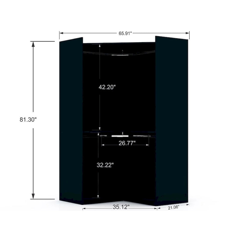 Armoire d'angle moderne 3 portes 4 tiroirs
