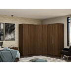 Armoire d'angle moderne 3 portes 4 tiroirs