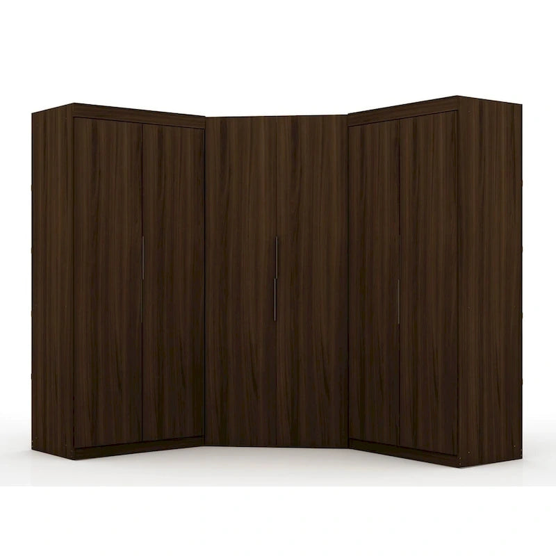 Armoire d'angle moderne 3 portes 4 tiroirs