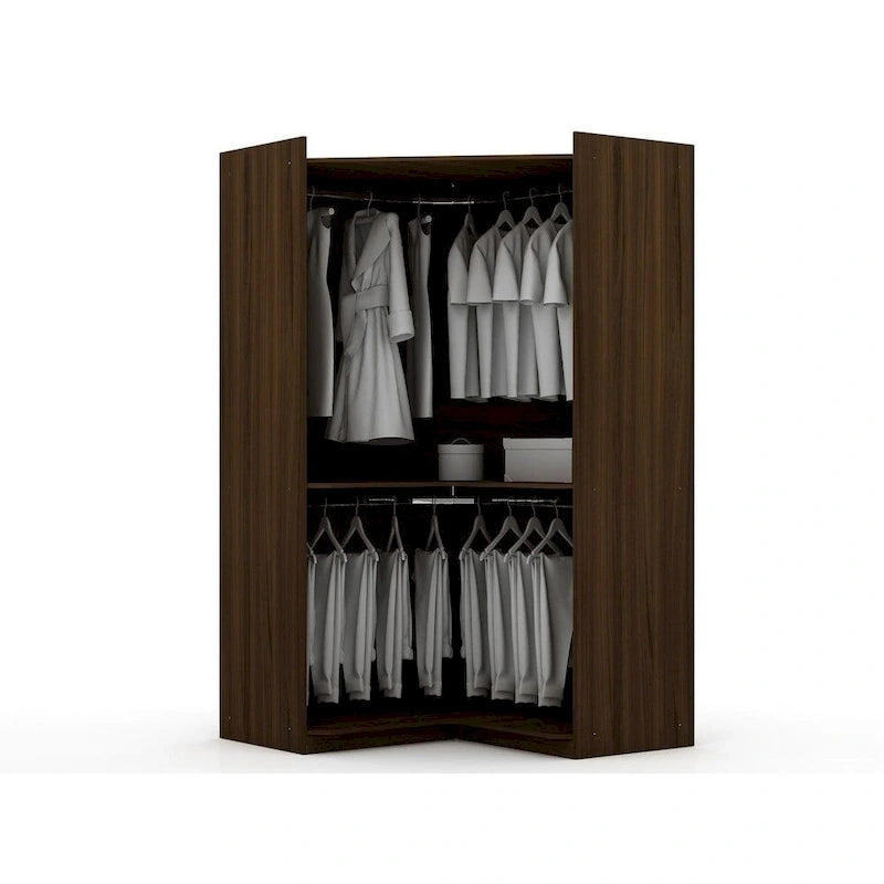 Armoire d'angle moderne 3 portes 4 tiroirs