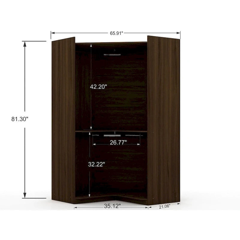 Armoire d'angle moderne 3 portes 4 tiroirs