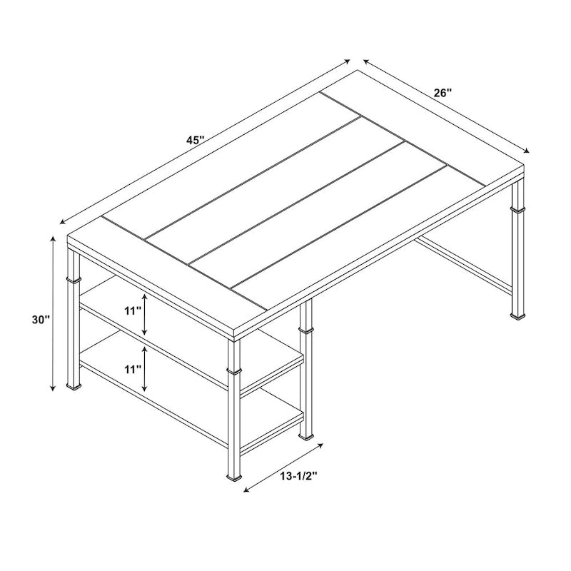 Bureau industriel en métal et bois
