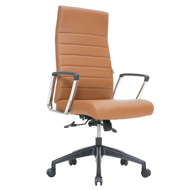 Chaise de bureau de conférence moderne en cuir à dossier haut