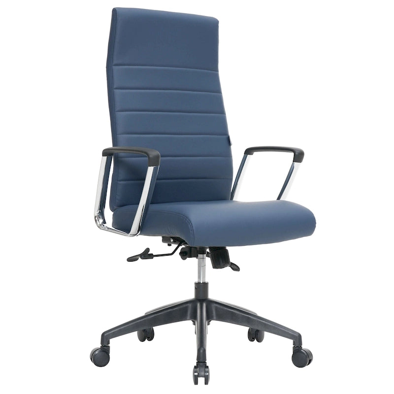 Chaise de bureau de conférence moderne en cuir à dossier haut