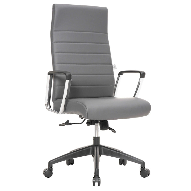 Chaise de bureau de conférence moderne en cuir à dossier haut