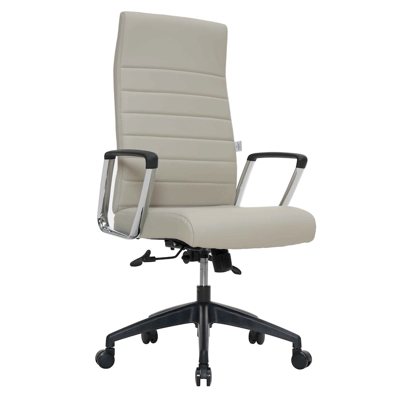 Chaise de bureau de conférence moderne en cuir à dossier haut