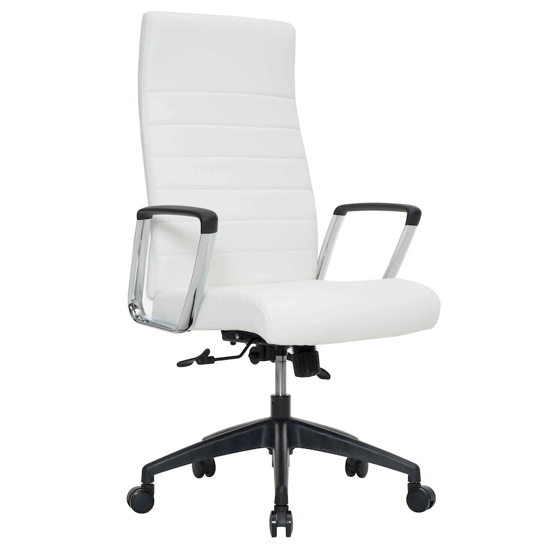 Chaise de bureau de conférence moderne en cuir à dossier haut